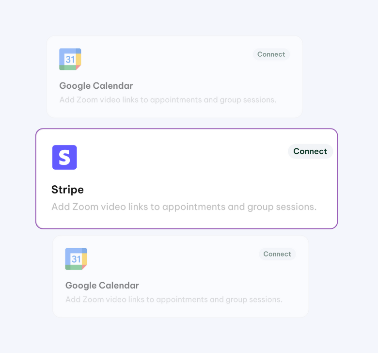 Stripe integration in calsets