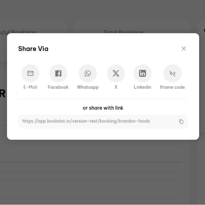 booking link sharing